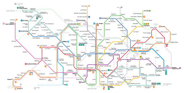 Kaart van metro Barcelona