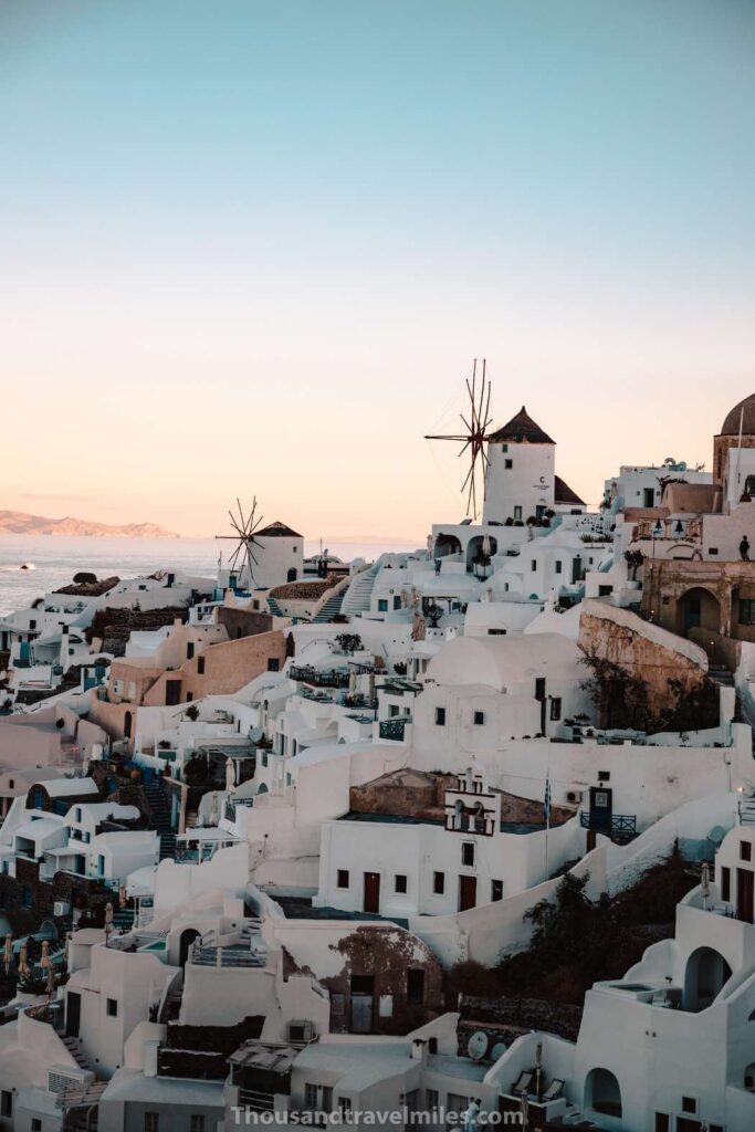 Uitzicht over Santorini in Oia
