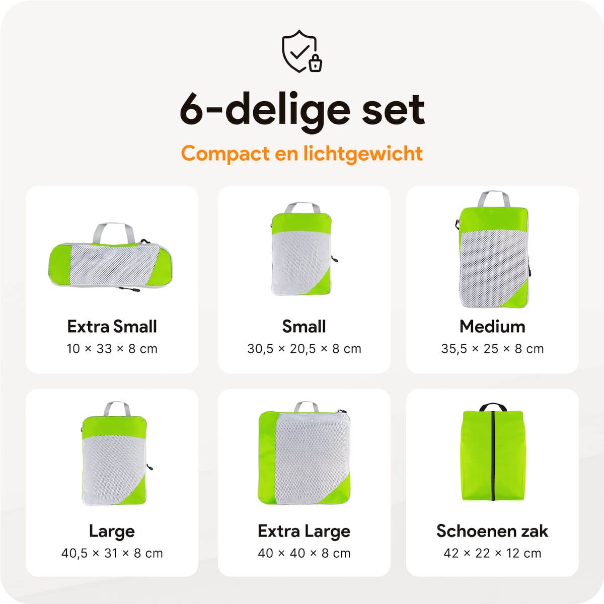 Compressie-Packing-Cubes-–-6-delige-Groen-–-Thousandtravelmiles-Maten
