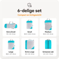 Compressie-Packing-Cubes-–-6-delige-Licht-blauw-–-Thousandtravelmiles-Maten