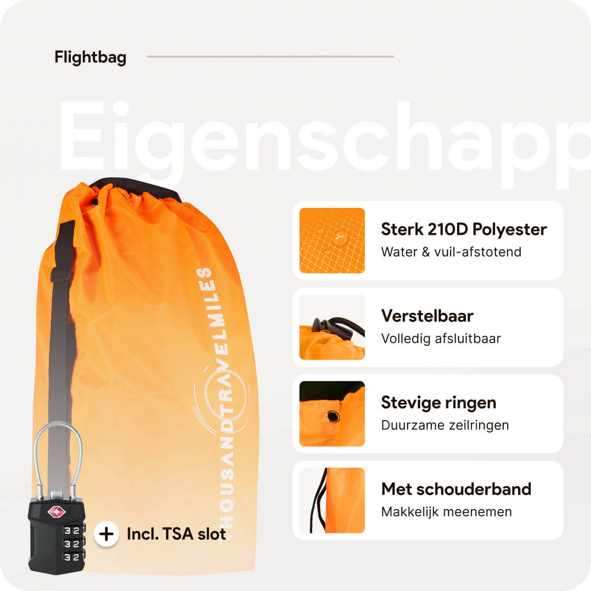 Flightbag Oranje Eigenschappen