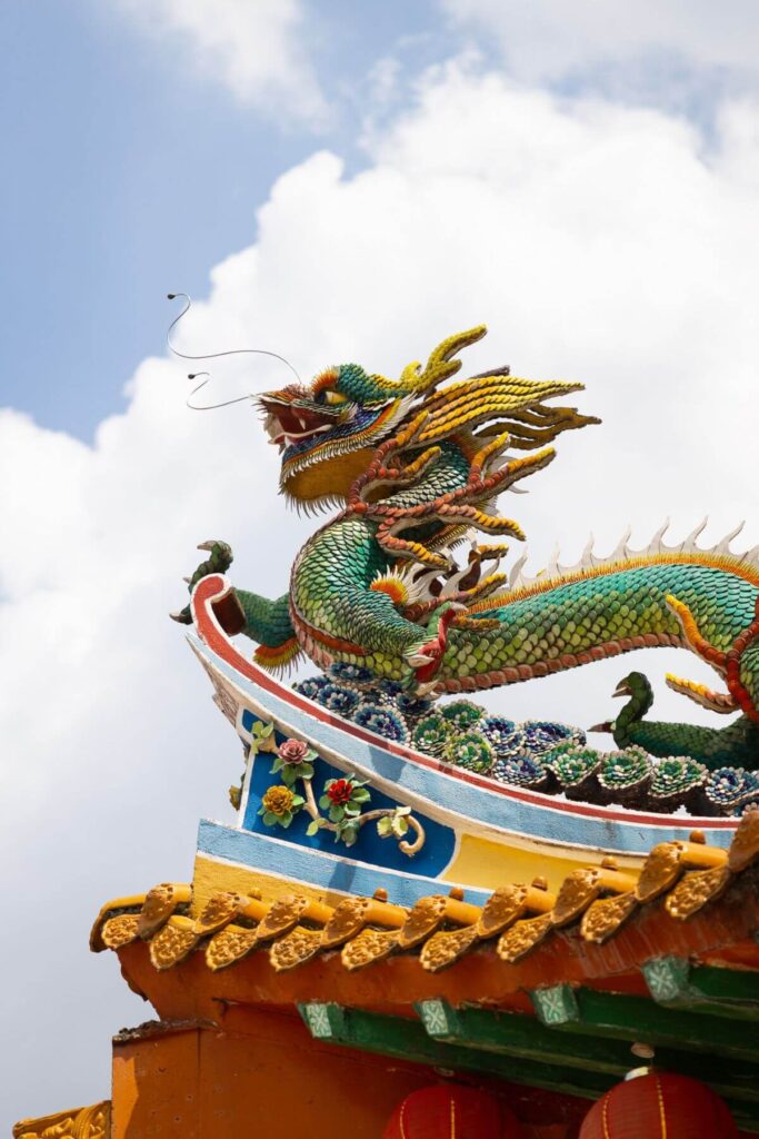 Draak in Thean Hou Tempel, Kuala Lumpur