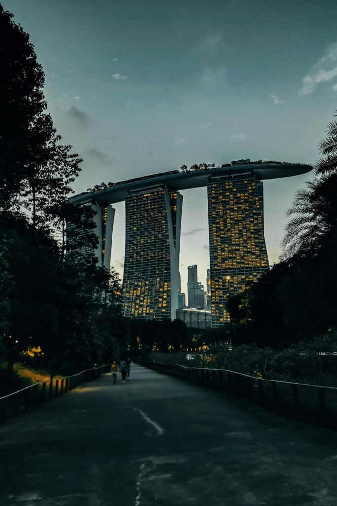 Singapore - Marina Bay Sands deck by night
