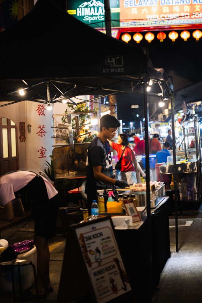 Streetfood kraampjes, Melakka