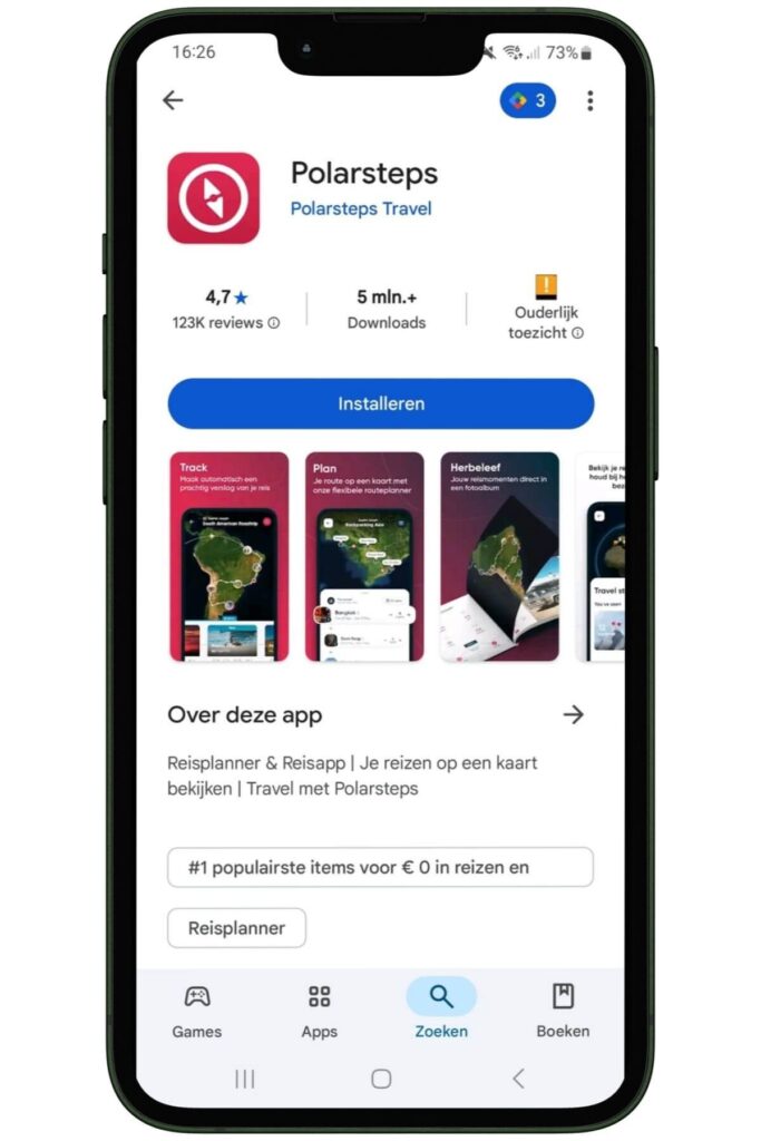 Polarsteps app Installeren