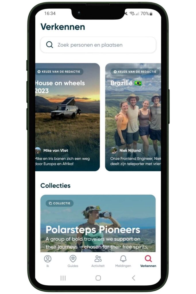 Polarsteps app Verkennen