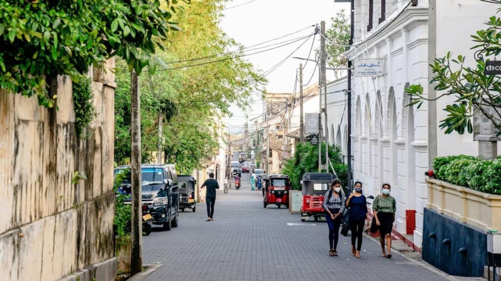 Straat in Galle fort, Sri Lanka