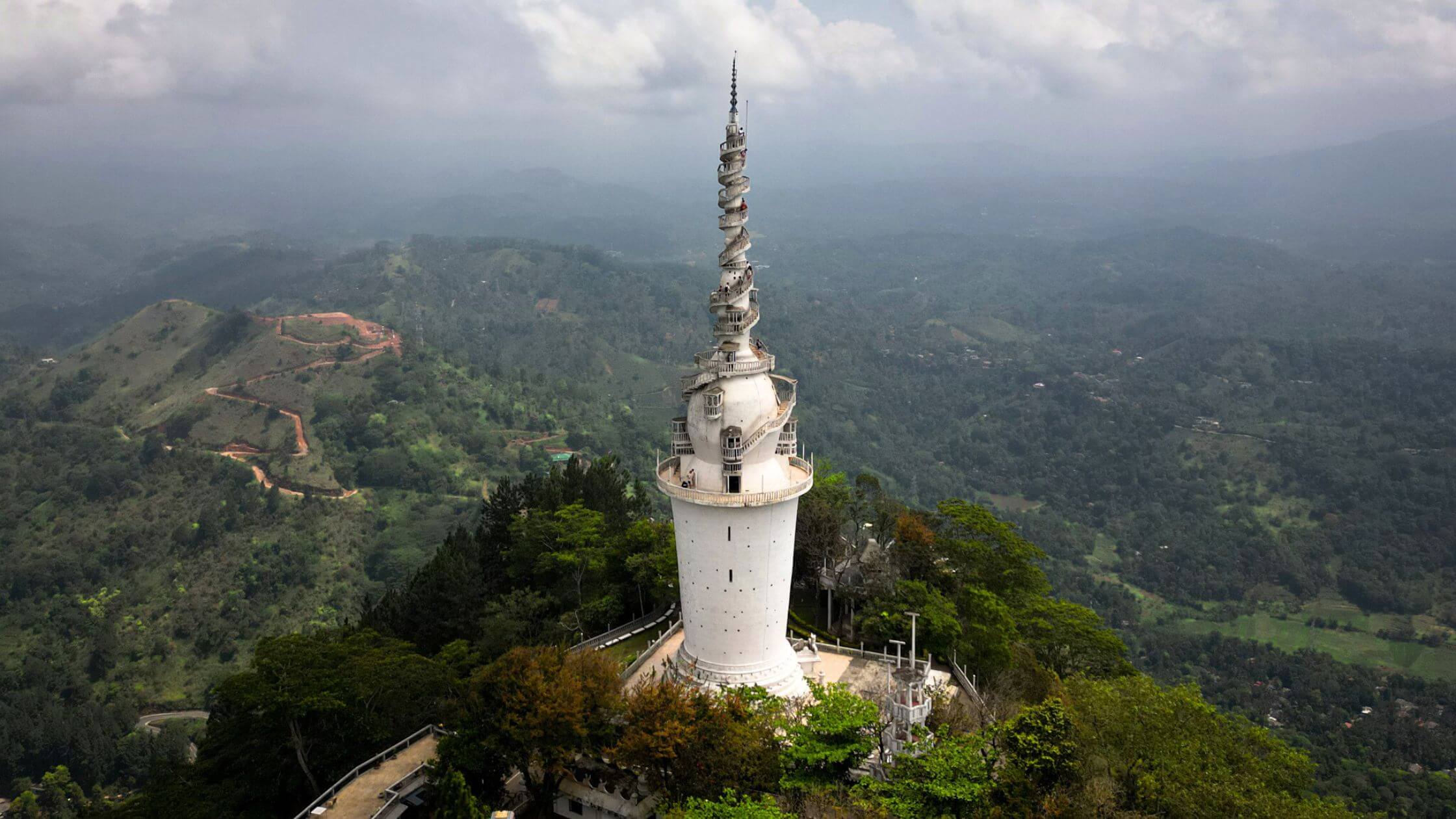Ambuluwawa Tower in Gampola, Sri Lanka