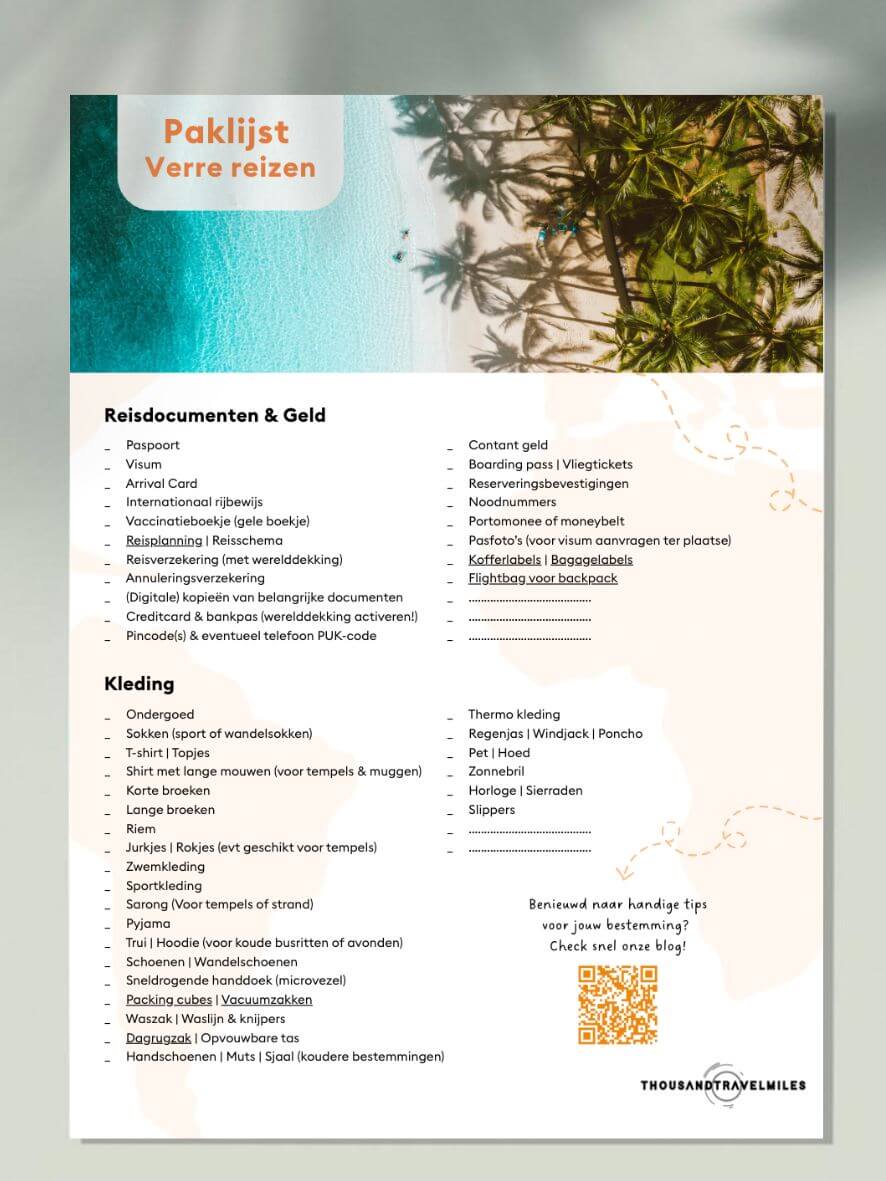 Paklijst Verre reizen