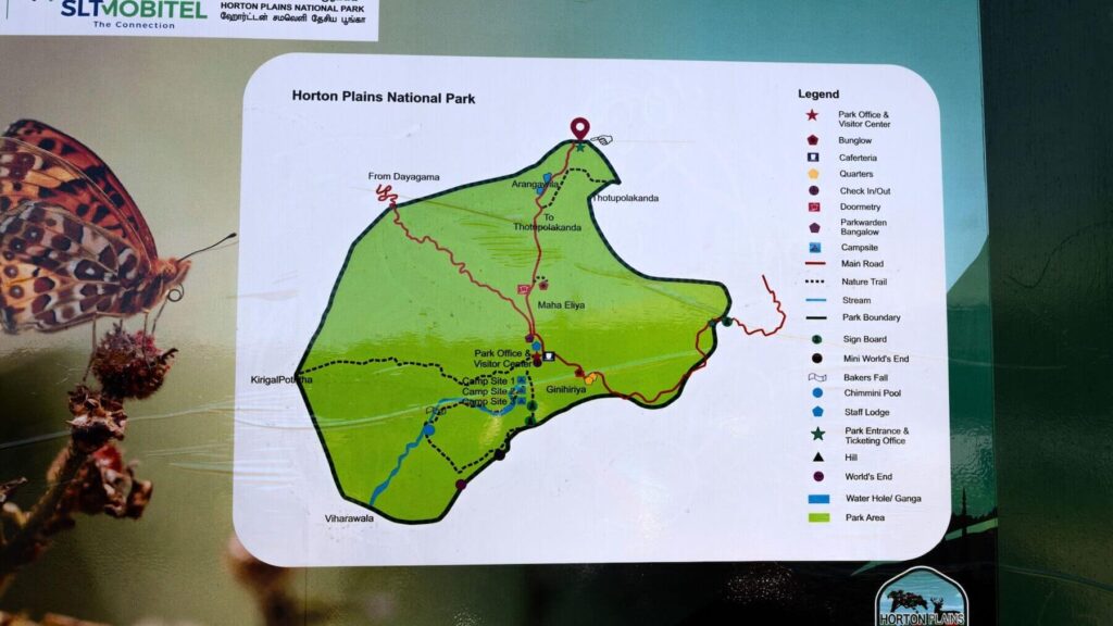Routes in Horton Plains National Park