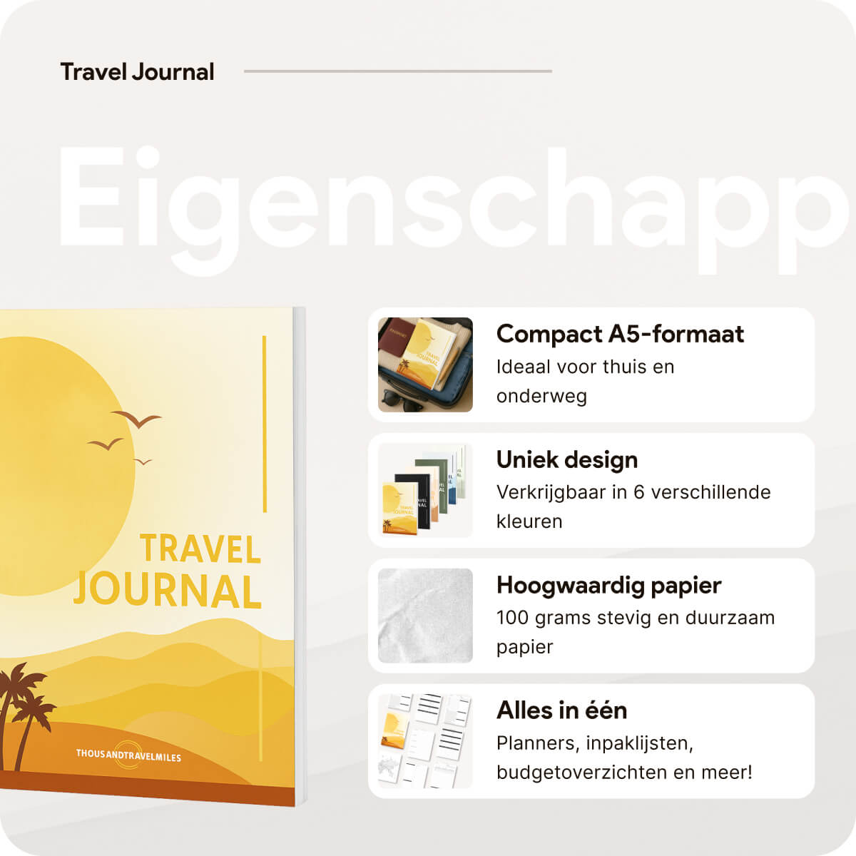 Traveljournal-Geel-eigenschappen