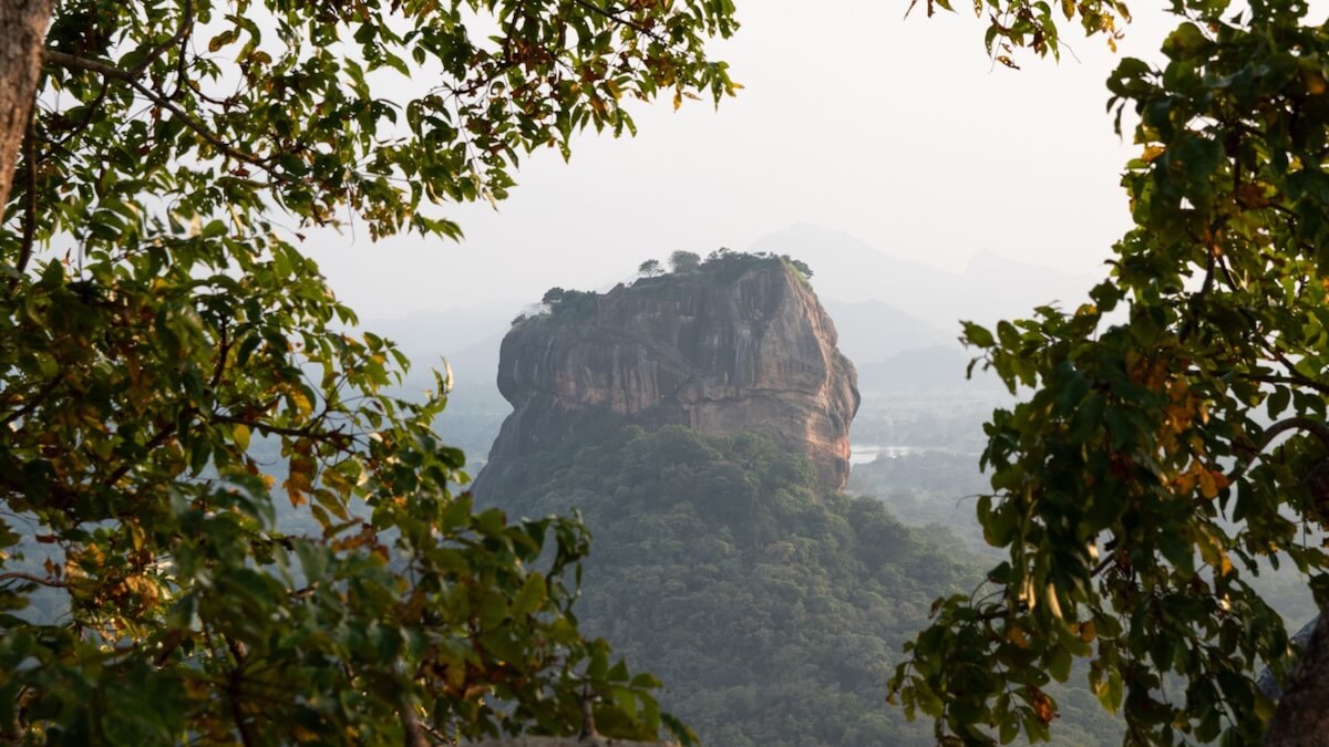 Uitzicht op de Lion Rock in Sri Lanka