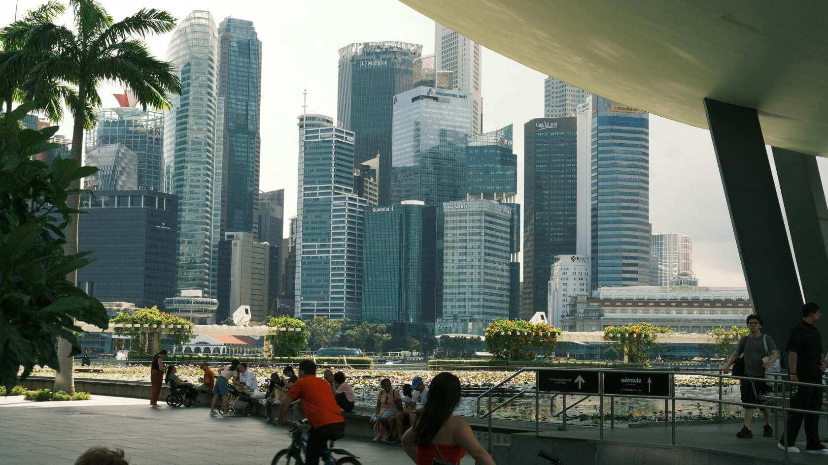 Uitzicht op Skyline van Singapore