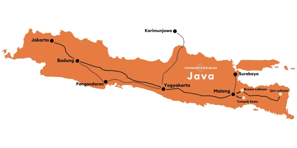 Rondreis Java: de mooiste reisroute voor 1, 2 of 3 weken 4 Rondreis Java reisroute - Thousandtravelmiles